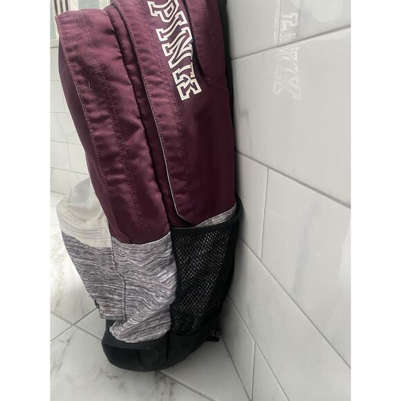 Victoria Secret Pink Lg Backpack Purple/blk - Picture 2 of 11